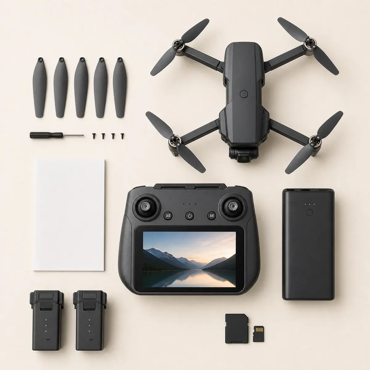 SkyTrack W12 GPS Ekranlı Kumandalı Drone Seti — görsel 1